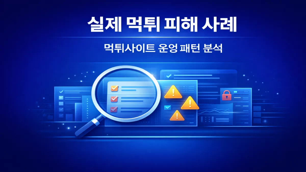 먹튀 피해 사례 분석 이미지